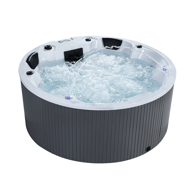 Hot Tub - 4人用自立式ジェットバス、1.8mアクリル製屋外ホットタブ、1800x1800mm 800Lコンボマッサージバス、屋内家庭用