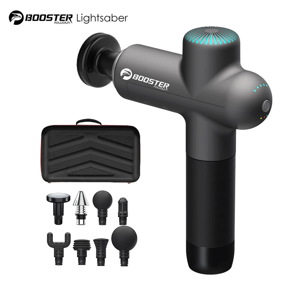 Massage Gun - ブースター-電気マッサージガン、ネックマッサージャー、スマートヒット、ボディマッサージ、リラクゼーション、フィットネス、電気筋肉マッサージャー、7.4v