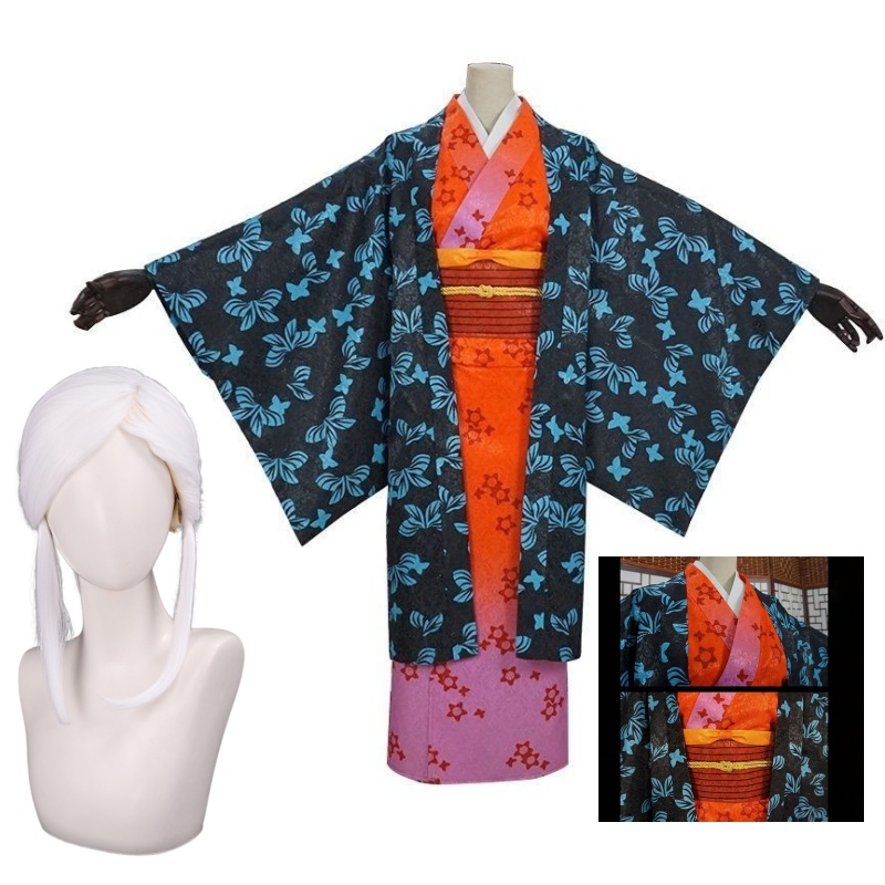 Bathrobe - アニメ Ubuyashiki Amane コスプレ衣装和風着物バスローブマントウィッグ大人女性ハロウィンカーニバルスーツ