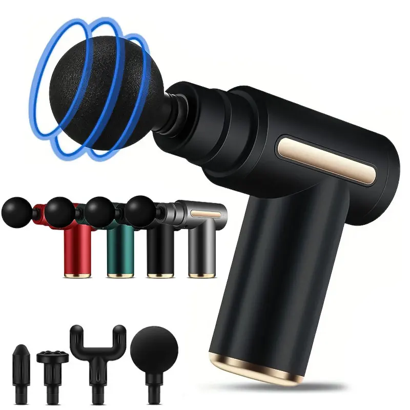 Massage Gun - ポータブル電気周波数マッサージャー,ポータブル,フェイシア,ボディ,バック,ネック,脚,インパクト,USB充電,2022