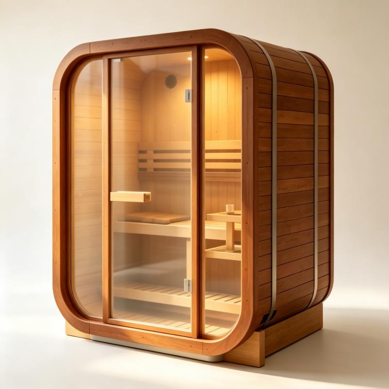 Spa Wellness Gym - 高級カスタムメイドのサウナキャビン。無垢材を使用し、屋内・屋外で使用可能。ホテル、リゾート、ジム、スパ、ウェルネス施設に最適。