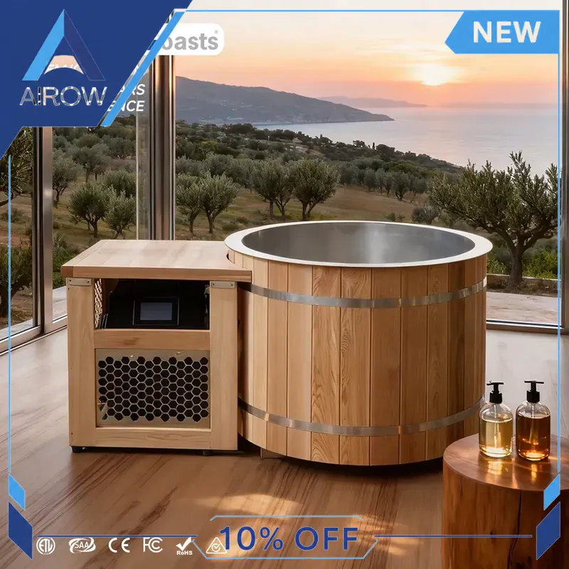 木製冷水浴槽 1HPチラー スチール製アイスバスバレル 屋外 - Spa Wellness Gym のレビューと価格