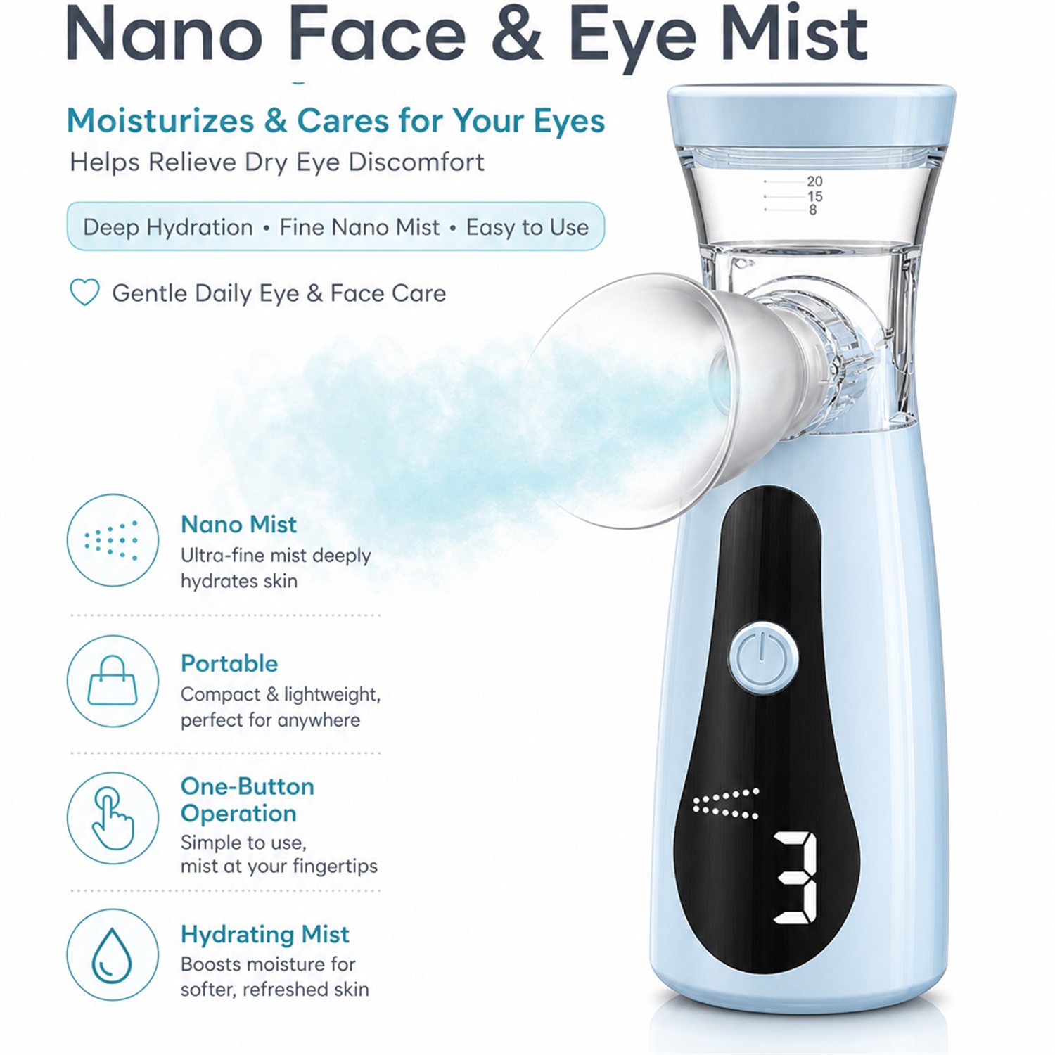 アイ用ナノ加湿器、ネブライザー、アイスチーマー。目の疲れや乾 - Face Steamer のレビューと価格