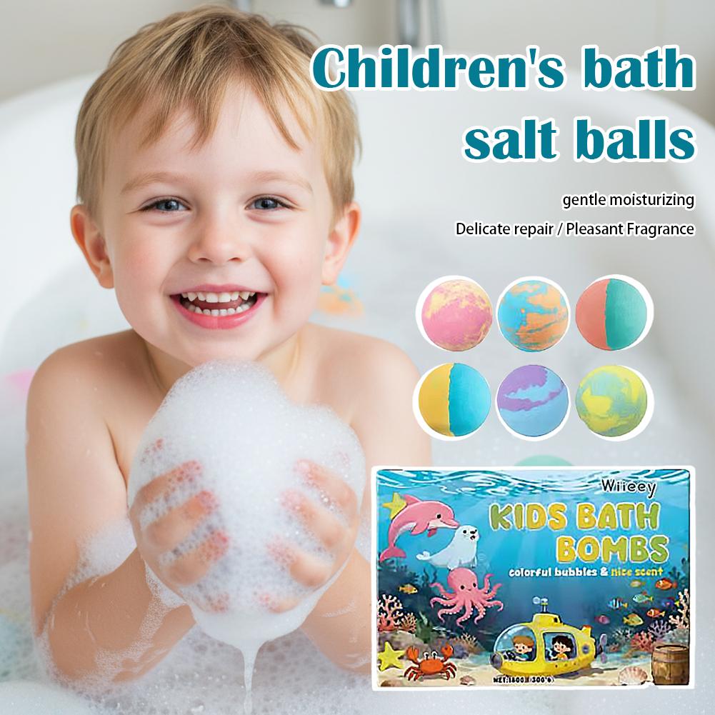 6個入りキッズバブルバスボムセット カラフルな発泡スパボール - Bath Salts のレビューと価格