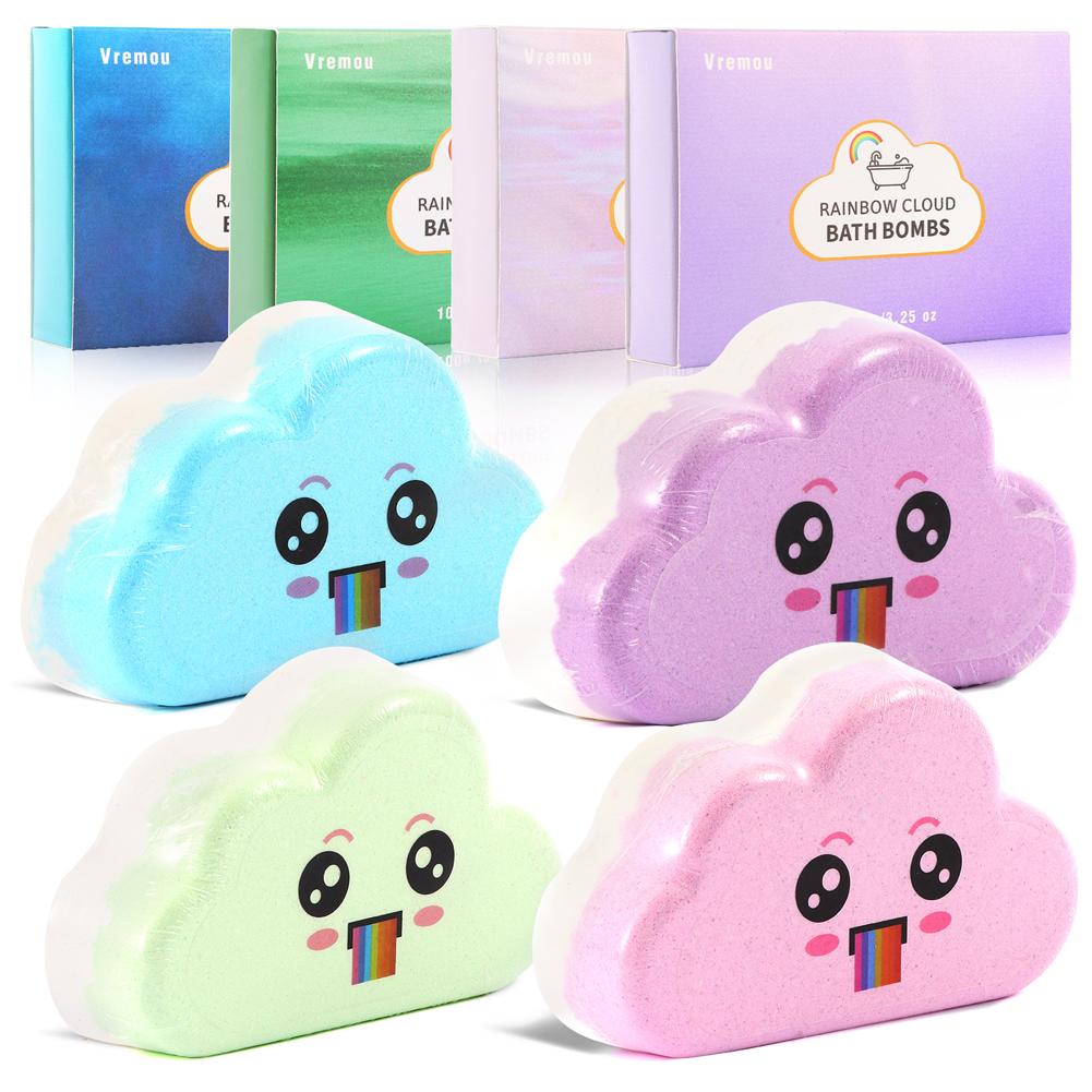 レインボークラウドバスボール 子供用 カラフルな香りのバスフ - Bath Salts のレビューと価格