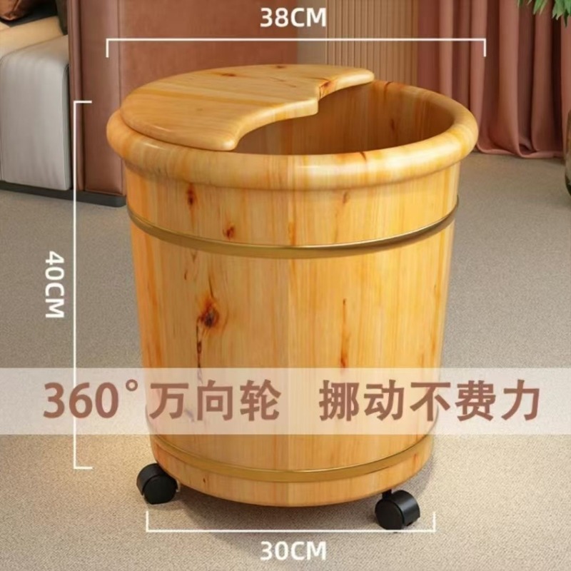木製足浸しバケツ、無垢材のふくらはぎまで浸る足湯浴槽、蓋付き - Spa Massager のレビューと価格