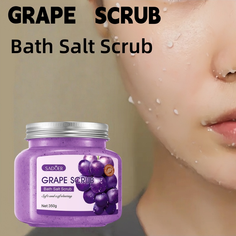 グレープバスソルトスクラブ 350g、角質除去、保湿、滑らか - Bath Salts のレビューと価格
