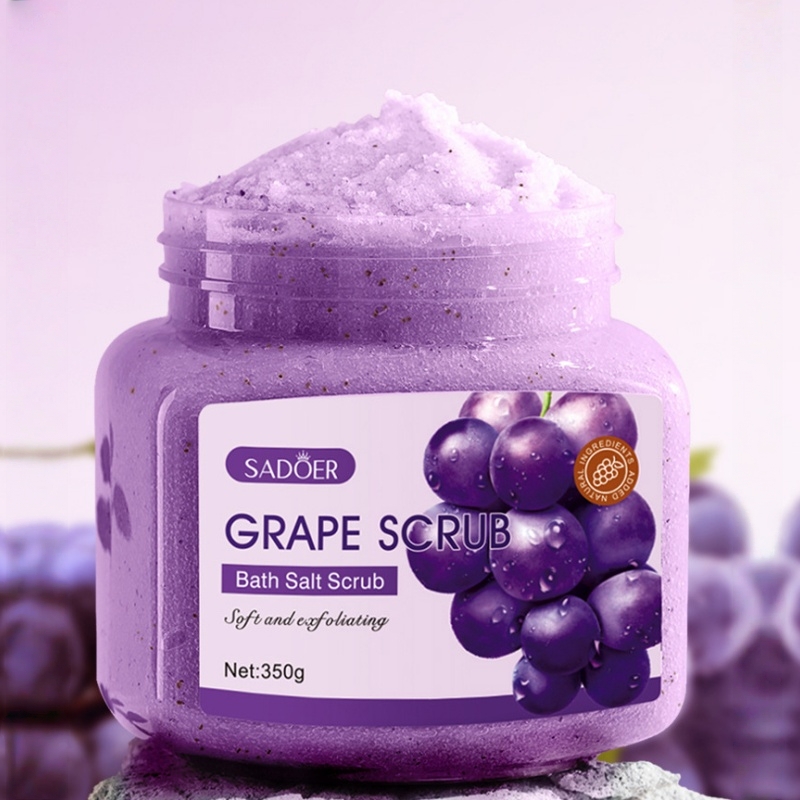 グレープバスソルトスクラブ 350g、角質除去、保湿、滑らか - Bath Salts のレビューと価格